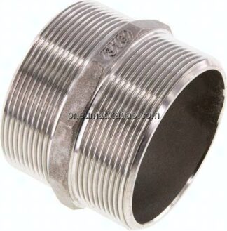 Doppelnippel, G 2-1/2"-G 2-1/2", flach dichtend, 1.4408