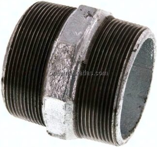 Doppelnippel R 2-1/2"-R 2-1/2", Temperguss verzinkt