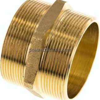 Doppelnippel G 2-1/2"-G 2-1/2", Messing/Rotguss