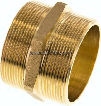 Doppelnippel G 2-1/2"-G 2-1/2", Messing/Rotguss