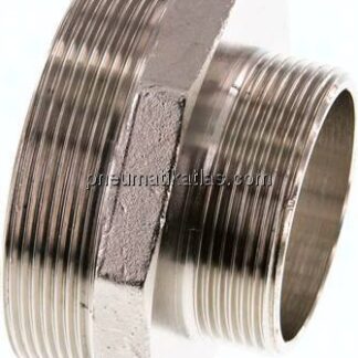 Doppelnippel G 3"-G 2", Messing vernickelt