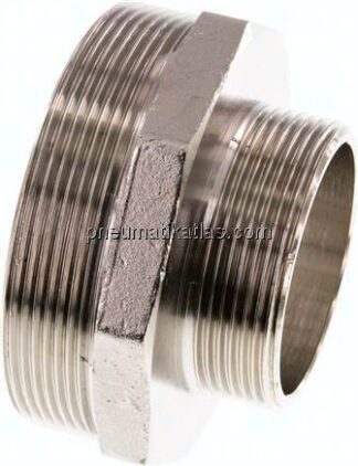 Doppelnippel G 3"-G 2", Messing vernickelt