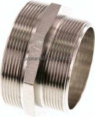 Doppelnippel G 3"-G 2-1/2", Messing vernickelt