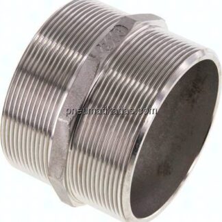 Doppelnippel, G 3"-G 3", flach dichtend, 1.4408