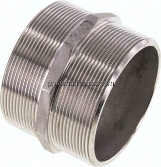 Doppelnippel, G 3"-G 3", flach dichtend, 1.4408