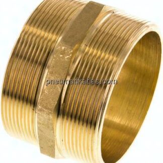 Doppelnippel G 3"-G 3", Messing/Rotguss