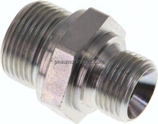 Hydraulik-Doppelnippel G 3/4"-G 1/2", Stahl verzinkt