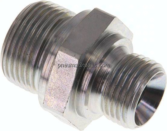 Hydraulik-Doppelnippel G 3/4"-G 1/2", Stahl verzinkt