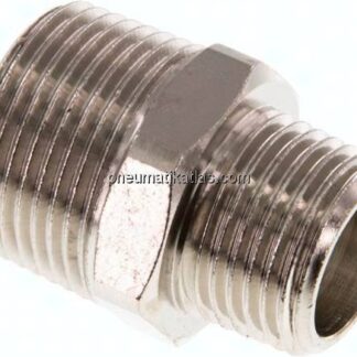Doppelnippel R 3/4"-R 1/2", Messing vernickelt