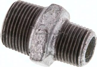 Doppelnippel R 3/4"-R 1/2", Temperguss verzinkt