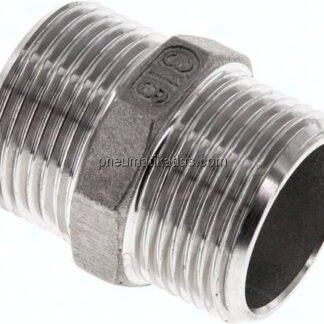 Doppelnippel, G 3/4"-G 3/4", flach dichtend, 1.4408
