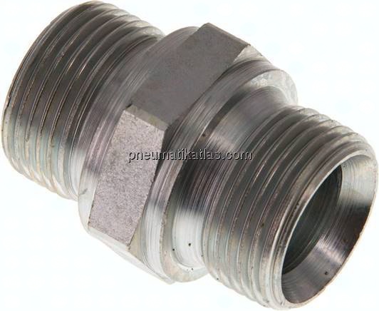 Hydraulik-Doppelnippel G 3/4"-G 3/4", Stahl verzinkt