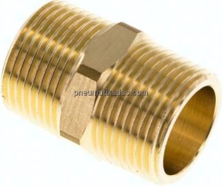 Doppelnippel R 3/4"-R 3/4", Messing/Rotguss