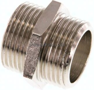 Doppelnippel G 3/4"-G 3/4", Messing vernickelt