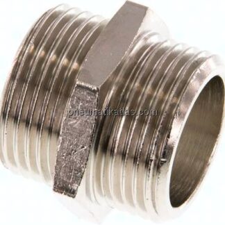 Doppelnippel G 3/4"-G 3/4", Messing vernickelt