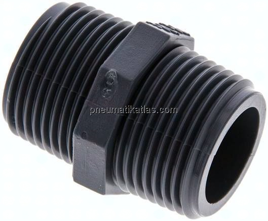 Doppelnippel G 3/4"-G 3/4", Polypropylen