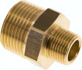 Doppelnippel R 3/4"-R 3/8", Messing/Rotguss