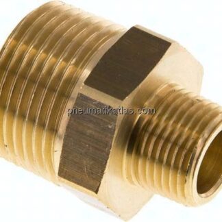 Doppelnippel R 3/4"-R 3/8", Messing/Rotguss