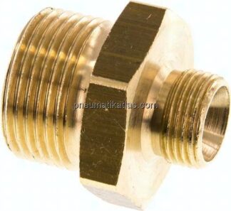 Doppelnippel G 3/4"-G 3/8", Messing/Rotguss