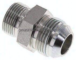 Doppelnippel G 3/4"-UN 1-3/16"-12(JIC), Stahl verzinkt