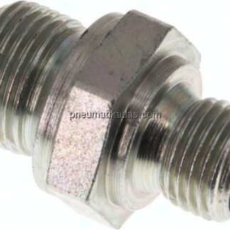 Hydraulik-Doppelnippel G 3/8"-G 1/4", Stahl verzinkt