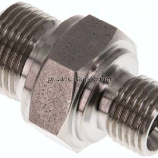 Hydraulik-Doppelnippel G 3/8"-G 1/4", 1.4571