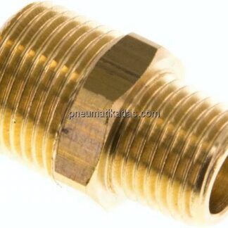 Doppelnippel R 3/8"-R 1/4", Messing/Rotguss
