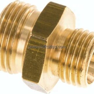 Doppelnippel G 3/8"-G 1/4", Messing/Rotguss