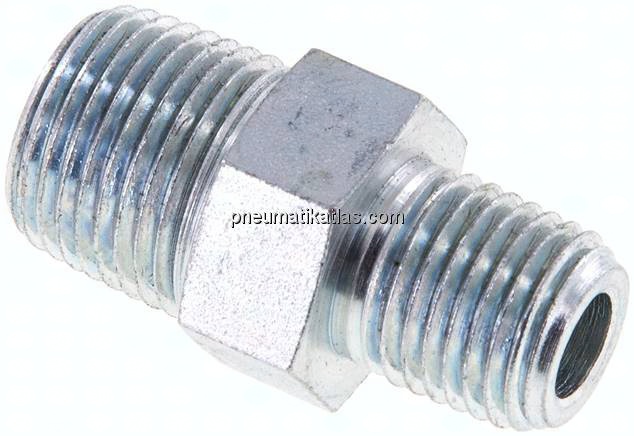 Doppelnippel NPT 3/8"-NPT 1/4", Stahl verzinkt