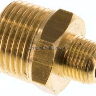 Doppelnippel R 3/8"-R 1/8", Messing/Rotguss