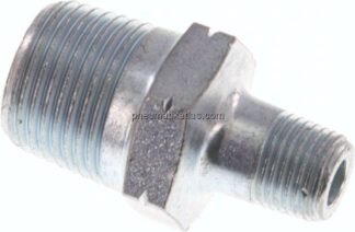 Doppelnippel R 3/8"-R 1/8", Temperguss verzinkt