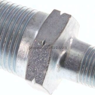 Doppelnippel R 3/8"-R 1/8", Temperguss verzinkt