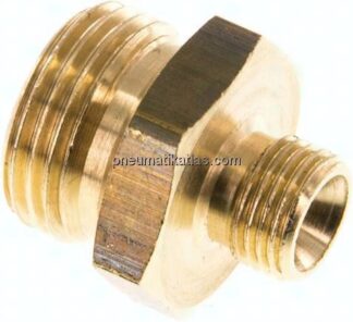 Doppelnippel G 3/8"-G 1/8", Messing/Rotguss