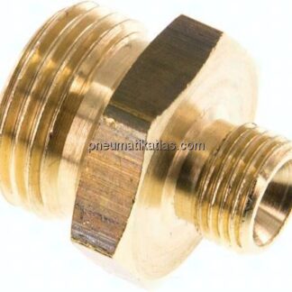 Doppelnippel G 3/8"-G 1/8", Messing/Rotguss