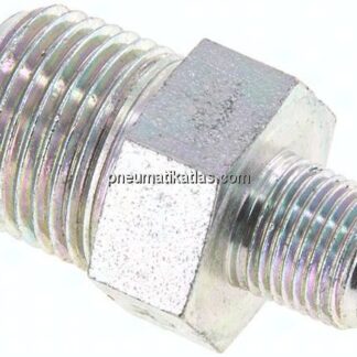 Doppelnippel NPT 3/8"-NPT 1/8", Stahl verzinkt