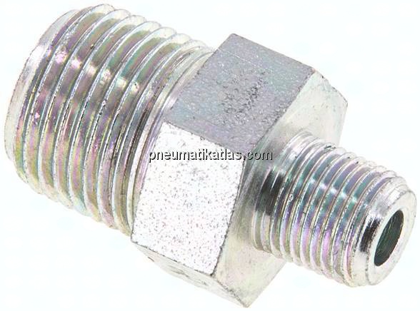 Doppelnippel NPT 3/8"-NPT 1/8", Stahl verzinkt