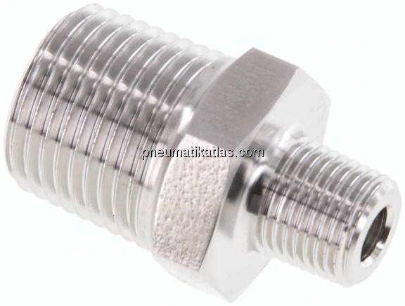 Doppelnippel NPT 3/8"-NPT 1/8", 1.4571