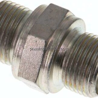 Hydraulik-Doppelnippel G 3/8"-G 3/8", Stahl verzinkt