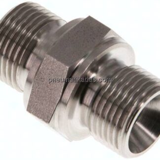 Hydraulik-Doppelnippel G 3/8"-G 3/8", 1.4571