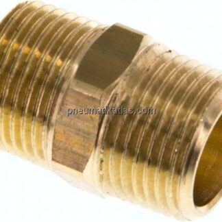 Doppelnippel R 3/8"-R 3/8", Messing/Rotguss