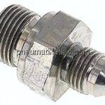 Doppelnippel G 3/8"-UNF 1/2"-20(JIC), Stahl verzinkt