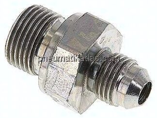 Doppelnippel G 3/8"-UNF 1/2"-20(JIC), Stahl verzinkt