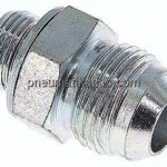 Doppelnippel G 3/8"-UNF 7/8"-14(JIC), Stahl verzinkt