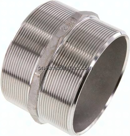 Doppelnippel, G 4"-G 4", flach dichtend, 1.4408