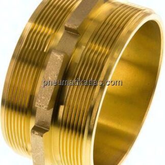 Doppelnippel G 4"-G 4", Messing/Rotguss