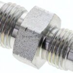 Doppelnippel UNF 9/16"-18(JIC)-UNF 1/2"-20(JIC), Stahl verzinkt