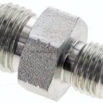 Doppelnippel UNF 9/16"-18(JIC)-UNF 7/16"-20(JIC), Stahl verzinkt