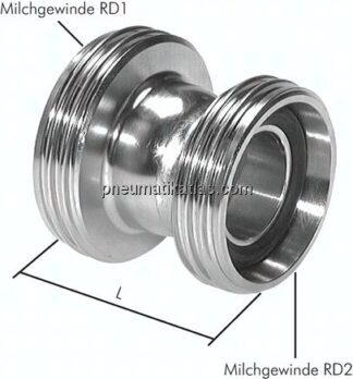 Doppelnippel (Milchgewinde) Rd 130 x 1/4"-Rd 95 x 1/6"