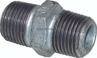 Doppelnippel R 1/2"-R 1/4", Temperguss verzinkt