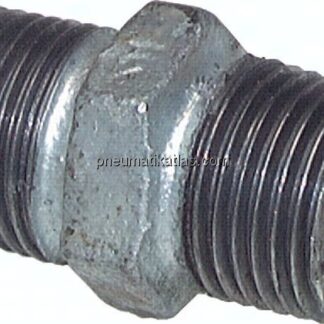 Doppelnippel R 1/2"-R 1/4", Temperguss verzinkt